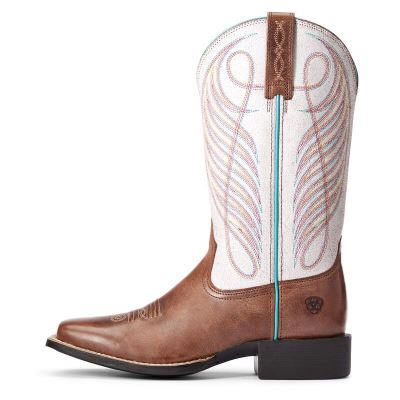 Ariat Round Up - Western Laarzen Bruin / Roze Dames - 29322-239